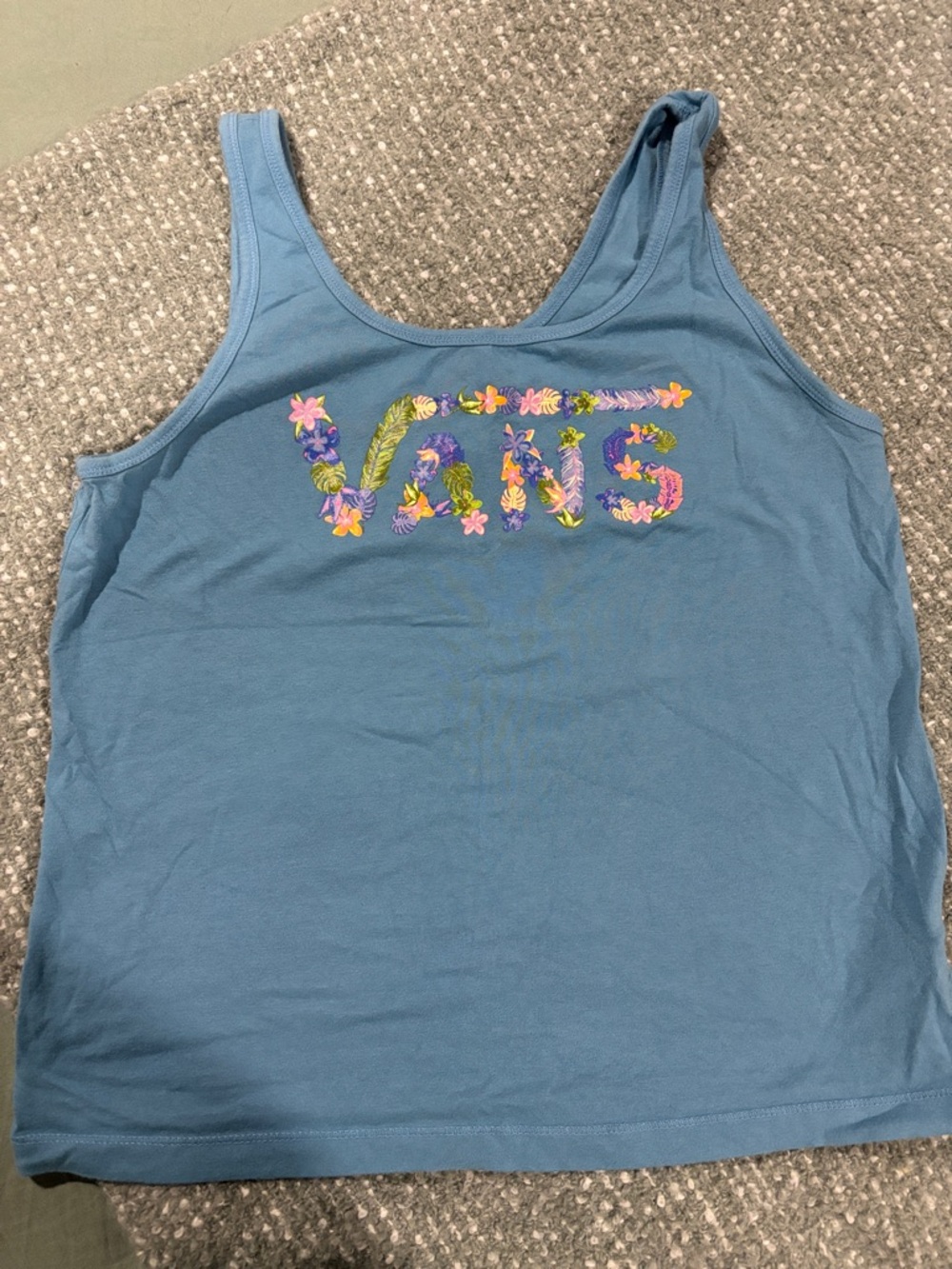 Vans Blue Floral Logo Tank Top